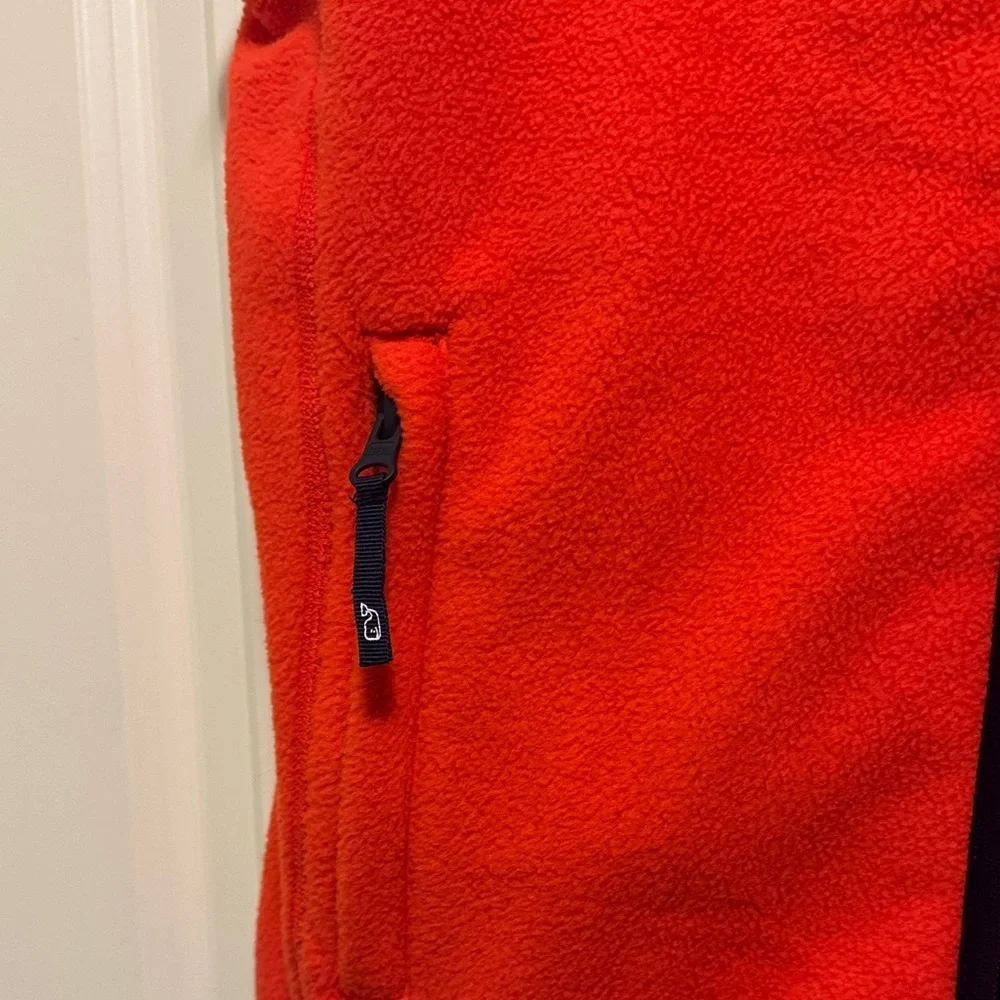 Vineyard Vines Kids Vest in Vibrant Orange with Navy Trim